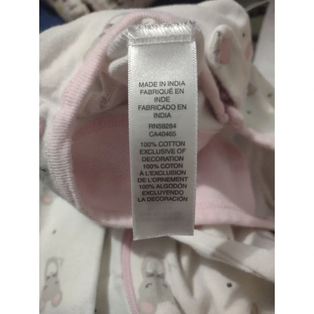 Bundles Baby Place Unisex Baby Cute Mouse‎ Print Zip-up Sleep & Play Gray 3T